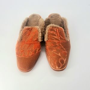 Free people butterfly faux fur lined mules